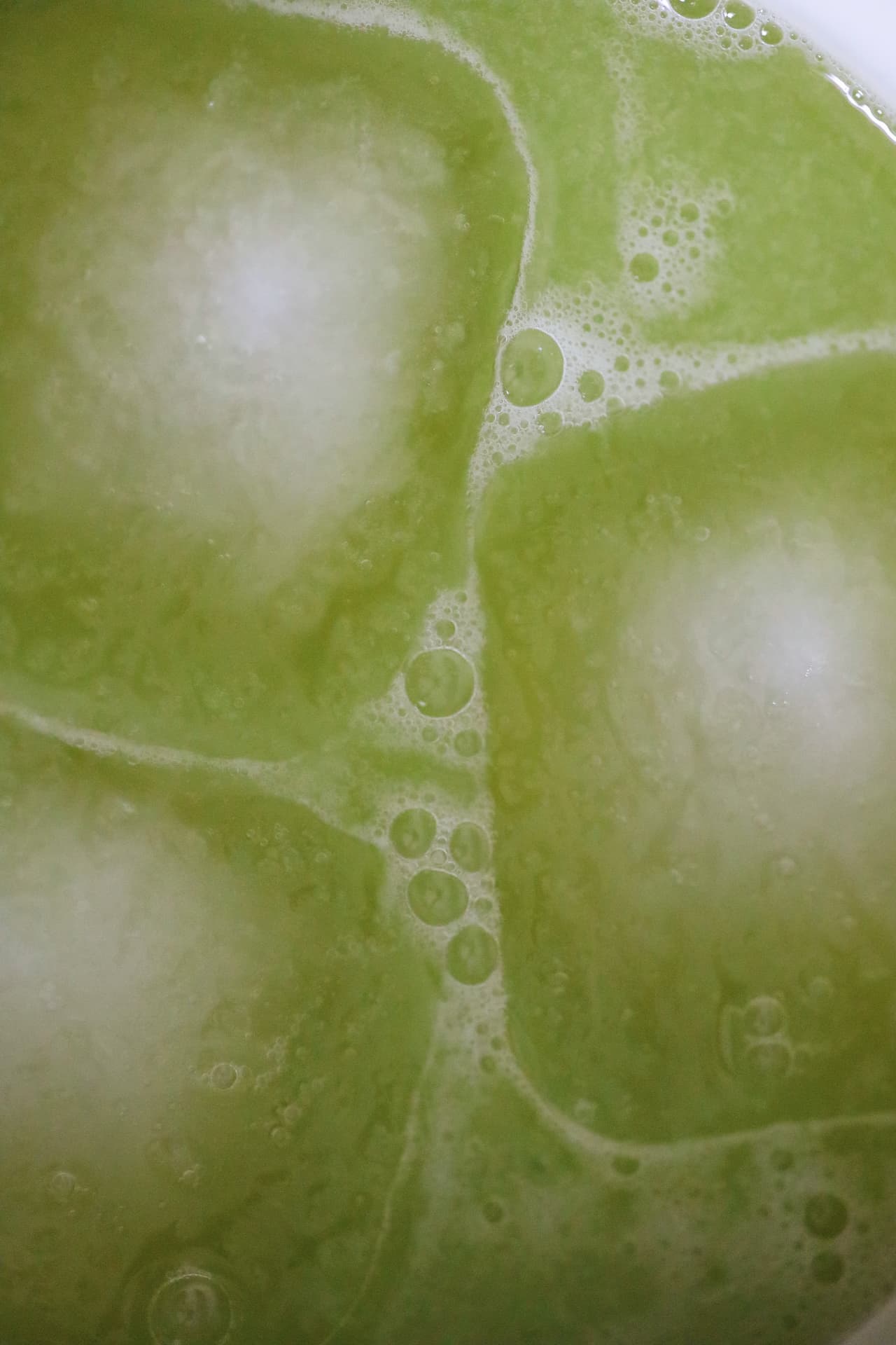 The Earth Charge fresh green juice poured over ice